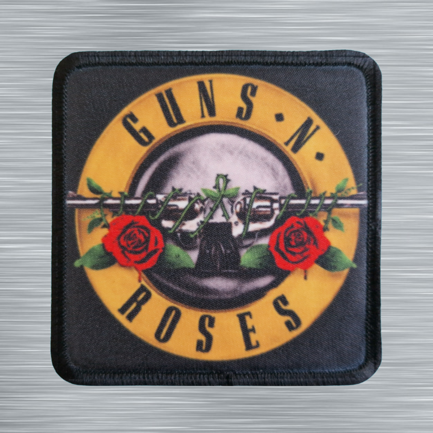 Patch Guns N' Roses Logo Jaune - Carré - Imprimé - 7,5 x 7,5 centimètres
