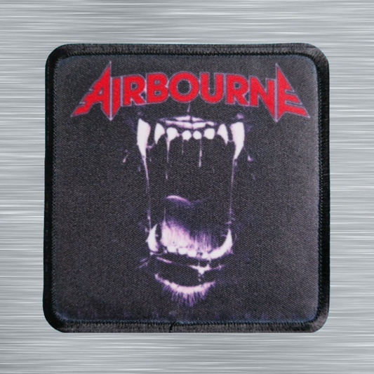 Patch Airbourne Black Dog Barking - Carré - Imprimé - 7,5 x 7,5 centimètres