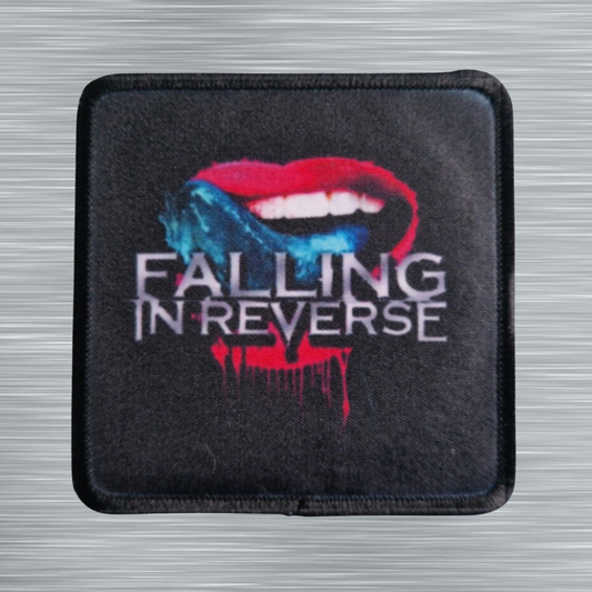 Patch Falling in Reverse Lèvres roses - Carré - Imprimé - 7,5 x 7,5 centimètres