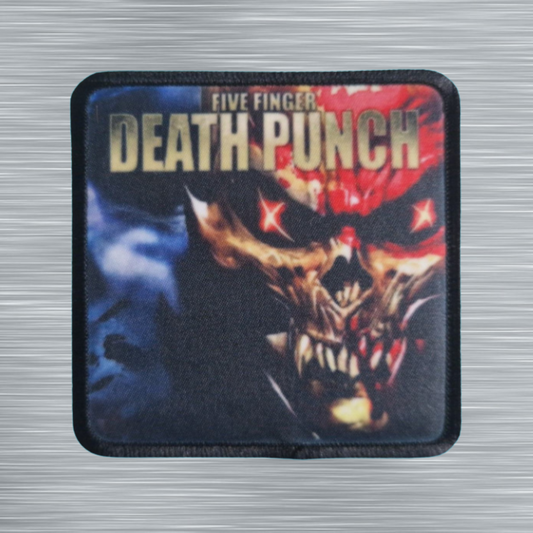 Patch Five Finger Death Punch Knucklehead vif - Carré - Imprimé - 7,5 x 7,5 centimètres
