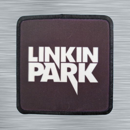 Patch Linkin Park Logo blanc sur fond noir - Carré - Imprimé - 7,5 x 7,5 centimètres