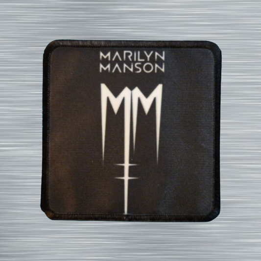Patch Marilyn Manson Logo blanc - Carré - Imprimé - 7,5 x 7,5 centimètres