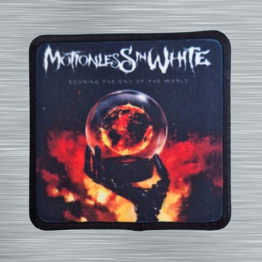 Patch Motionless in White Scoring the end of the world - Carré - Imprimé - 7,5 x 7,5 centimètres